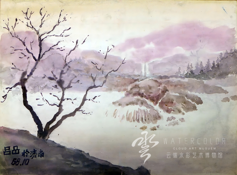 吕品 《桃花》 39.5cm*54cm 1968年